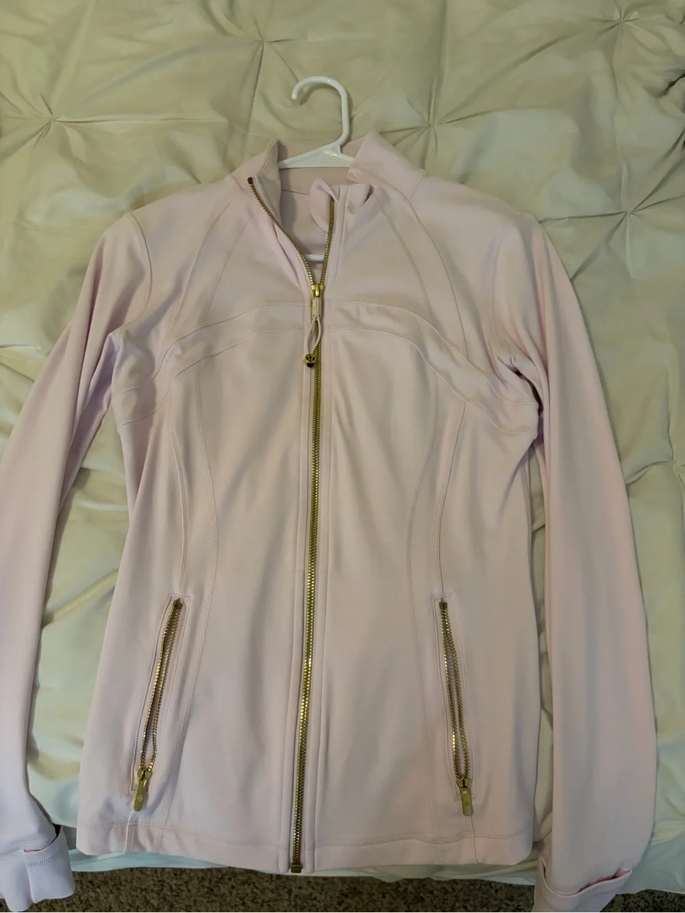 Women's Light Pink Lulu Define Zip-Up Jacket with Gold Zipper